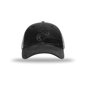 Eagle Globe & Anchor Carbon Fiber Patch Soft Mesh Trucker