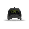 Devil Dog OD Green Patch Soft Mesh Trucker - BLACK/CHARCOAL