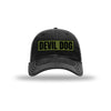 Devil Dog OD Green Patch Soft Mesh Trucker - BLACK/WHITE
