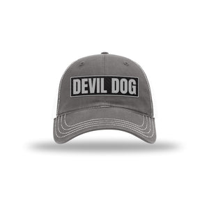 Devil Dog Carbon Fiber Patch Soft Mesh Trucker - Leatherneck For Life