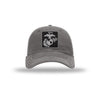 EGA Square Carbon Fiber Patch Soft Mesh Trucker - GREY/WHITE