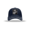 EGA Square Carbon Fiber Patch Soft Mesh Trucker - NAVY/WHITE