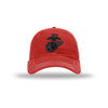 Eagle Globe & Anchor Carbon Fiber Patch Soft Mesh Trucker - RED/WHITE