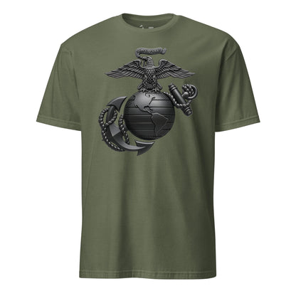 Matte Black Eagle Globe & Anchor T-Shirt