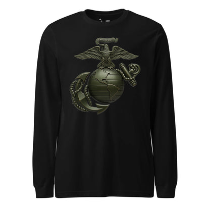 Matte OD Green Eagle Globe & Anchor Long Sleeve T-Shirt