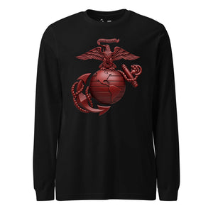 Matte Red Eagle Globe & Anchor Long Sleeve T-Shirt