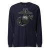 Matte Black Eagle Globe & Anchor Long Sleeve T-Shirt - NAVY