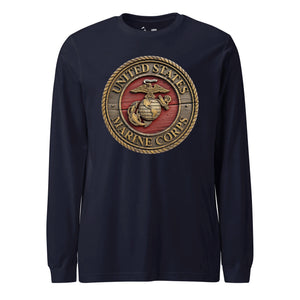 Wooden USMC Seal Long Sleeve T-Shirt
