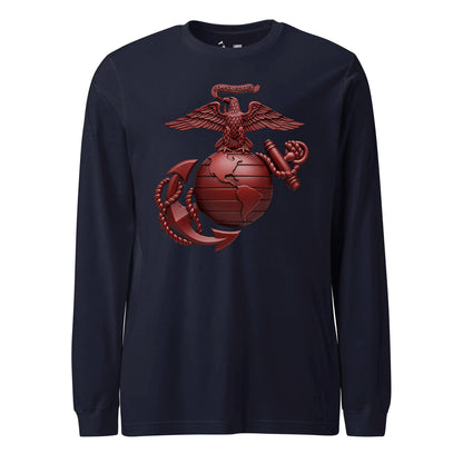 Matte Red Eagle Globe & Anchor Long Sleeve T-Shirt