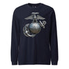 Riveted Steel Eagle Globe & Anchor Long Sleeve T-Shirt - NAVY