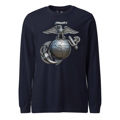 Riveted Steel Eagle Globe & Anchor Long Sleeve T-Shirt