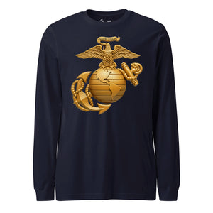 Matte Gold Eagle Globe & Anchor Long Sleeve T-Shirt