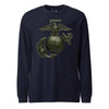 Matte OD Green Eagle Globe & Anchor Long Sleeve T-Shirt - NAVY