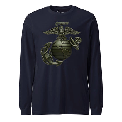 Matte OD Green Eagle Globe & Anchor Long Sleeve T-Shirt