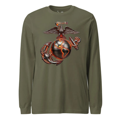 Molten Steel Eagle Globe & Anchor Long Sleeve T-Shirt