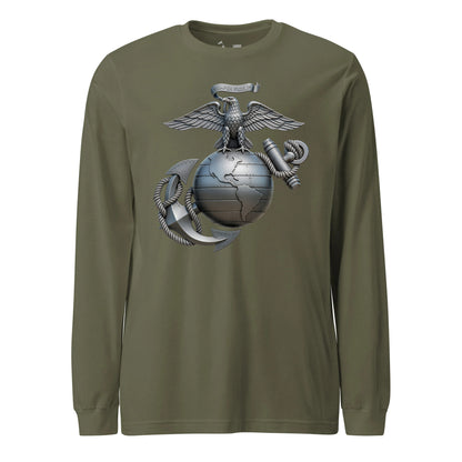 Riveted Steel Eagle Globe & Anchor Long Sleeve T-Shirt
