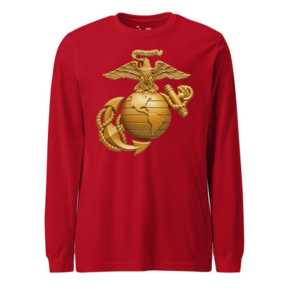 Matte Gold Eagle Globe & Anchor Long Sleeve T-Shirt