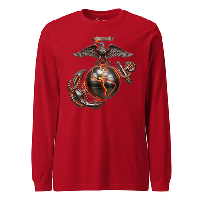Molten Steel Eagle Globe & Anchor Long Sleeve T-Shirt