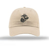 Eagle Globe & Anchor Unstructured USMC Hat with 3D embroidery- Stone Hat w/ Black - Stone