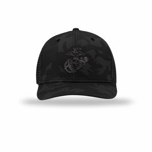 Eagle Globe & Anchor Carbon Fiber Patch Camo Structured Trucker