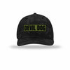 Devil Dog OD Green Patch Camo Structured Trucker - BLACK CAMO/BLACK