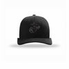 Eagle Globe & Anchor Carbon Fiber Patch Structured Trucker - BLACK/WHITE