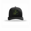 OD Green & Black EGA PVC Patch Structured Trucker - BLACK/WHITE