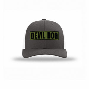 Devil Dog OD Green Patch Structured Trucker - Leatherneck For Life