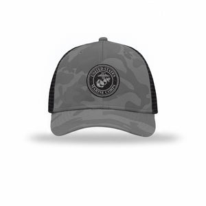 USMC Seal Carbon Fiber Patch Camo Structured Trucker - Leatherneck For Life