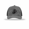 Eagle Globe & Anchor Carbon Fiber Patch Camo Structured Trucker - GREY CAMO/BLACK