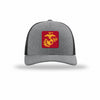 Scarlet & Gold EGA PVC Patch Structured Trucker - HEATHER GREY/BLACK