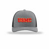 USMC 3D Embroidered Patch Structured Trucker - HEATHER GREY/BLACK