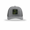 OD Green & Black EGA PVC Patch Structured Trucker - HEATHER GREY/BLACK