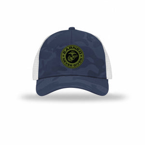 Earned Never Given OD Green Patch Camo Structured Trucker