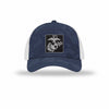 EGA Square Carbon Fiber Patch Camo Structured Trucker - NAVY CAMO/WHITE