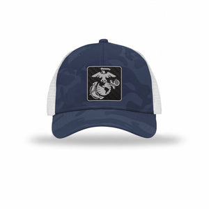 EGA Square Carbon Fiber Patch Camo Structured Trucker - Leatherneck For Life