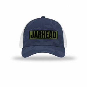 Jarhead OD Green Patch Camo Structured Trucker - Leatherneck For Life