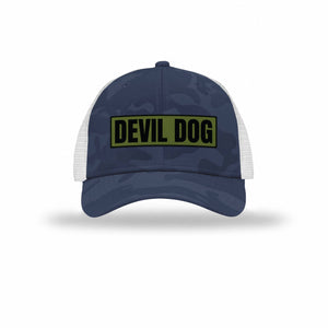 Devil Dog OD Green Patch Camo Structured Trucker