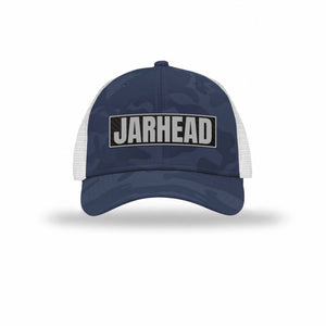 Jarhead Carbon Fiber Patch Camo Structured Trucker - Leatherneck For Life