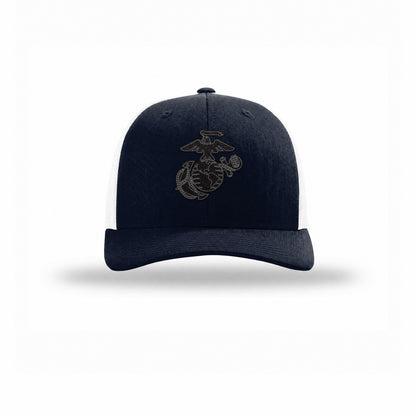 Eagle Globe & Anchor Carbon Fiber Patch Structured Trucker