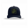 OD Green & Black EGA PVC Patch Structured Trucker - NAVY/WHITE