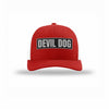 Devil Dog Carbon Fiber Patch Structured Trucker - RED/WHITE