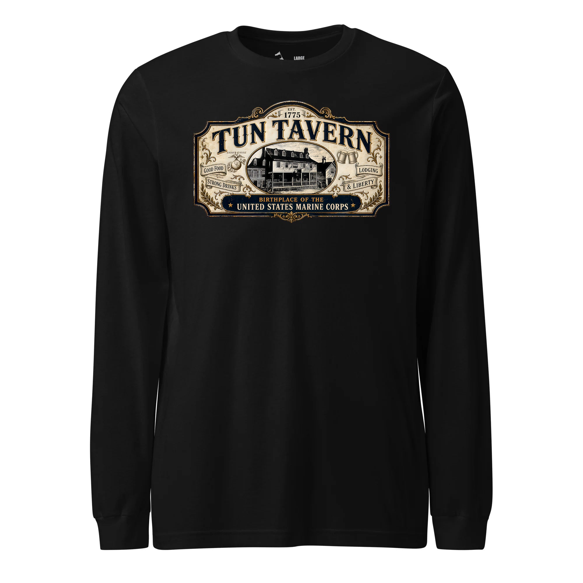 251st USMC Birthday Tun Tavern Vintage Sign Long Sleeve T-Shirt