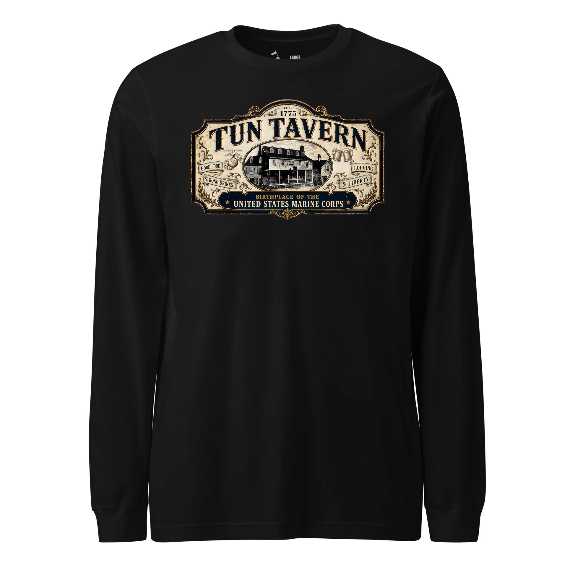 251st USMC Birthday Tun Tavern Vintage Sign Long Sleeve T-Shirt