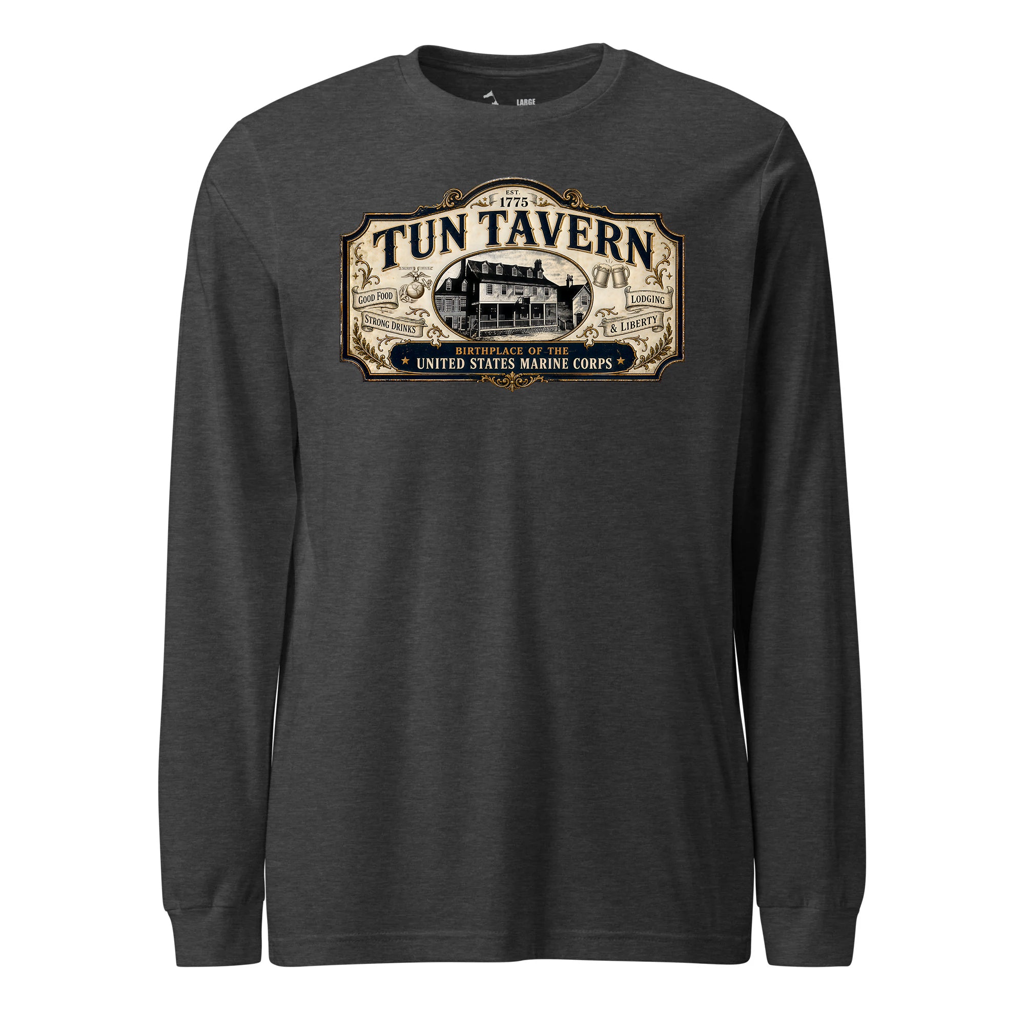 251st USMC Birthday Tun Tavern Vintage Sign Long Sleeve T-Shirt