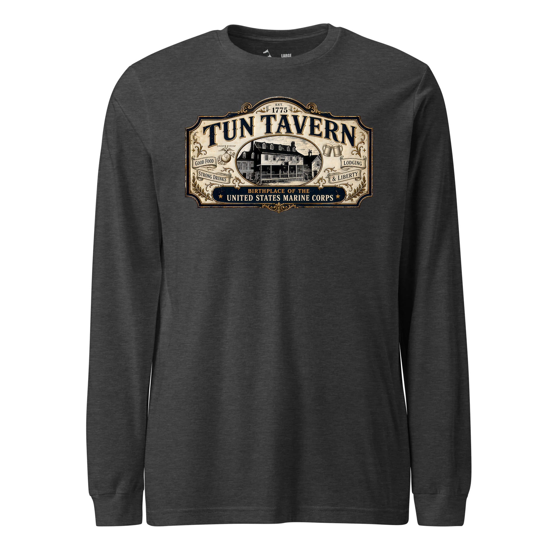 251st USMC Birthday Tun Tavern Vintage Sign Long Sleeve T-Shirt