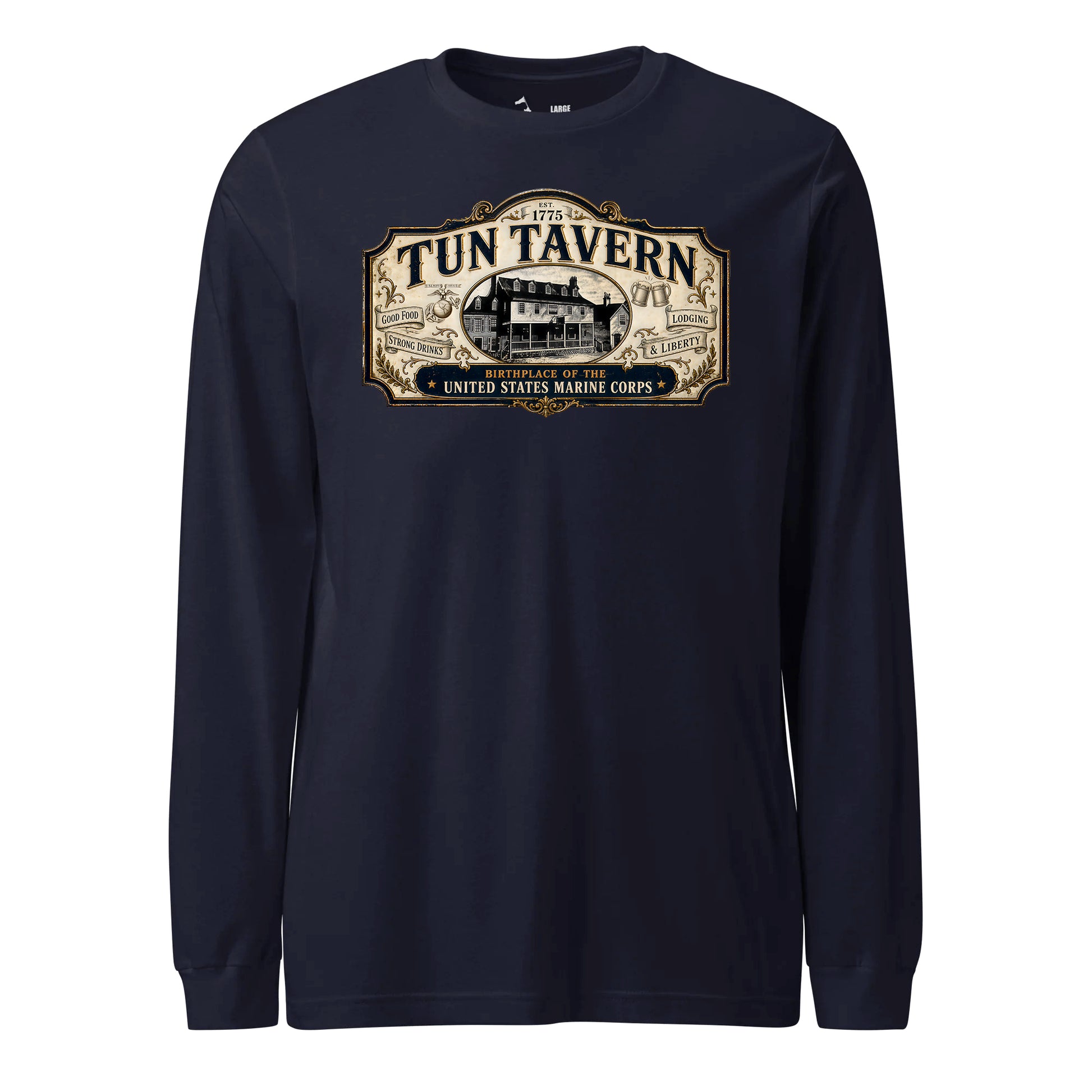 251st USMC Birthday Tun Tavern Vintage Sign Long Sleeve T-Shirt