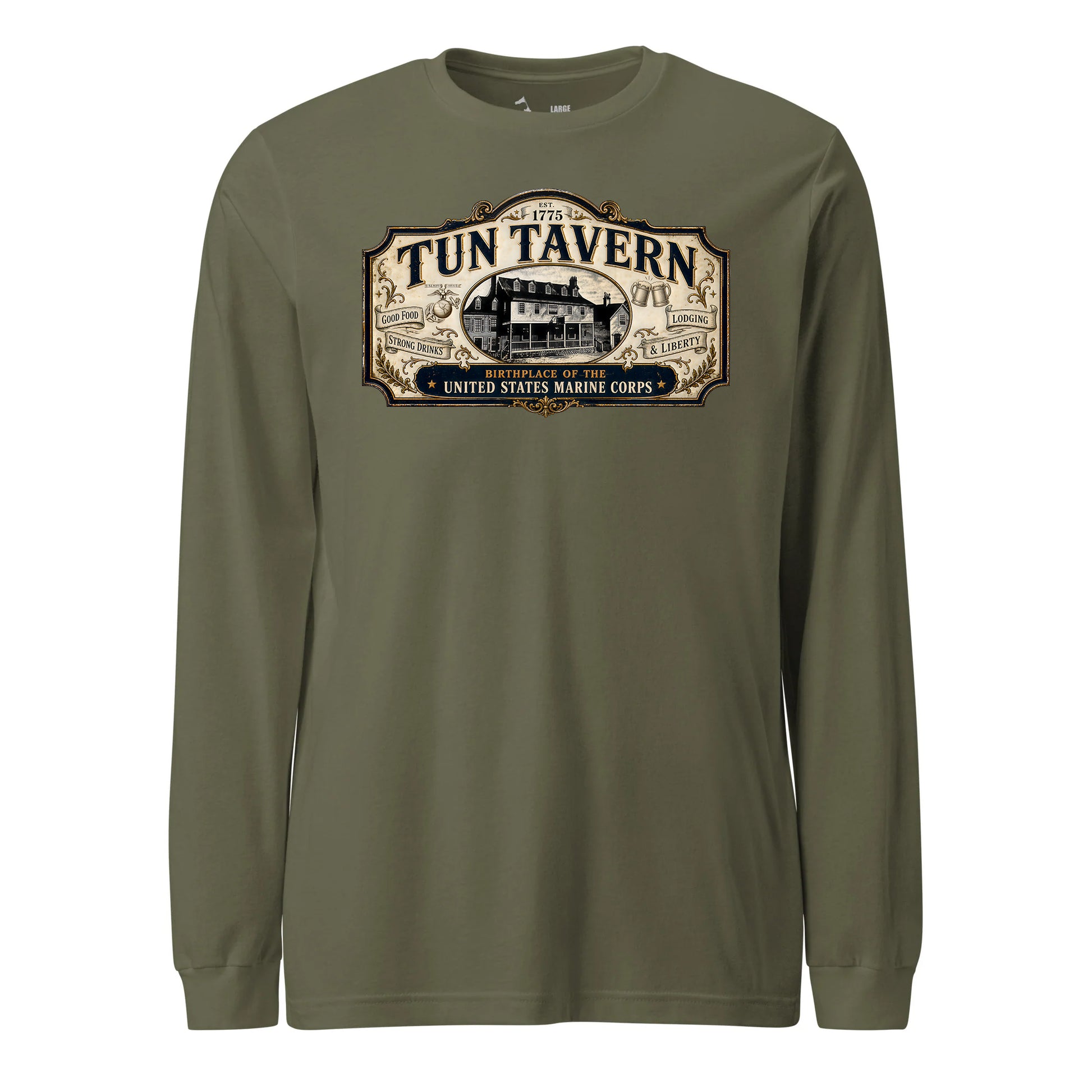 251st USMC Birthday Tun Tavern Vintage Sign Long Sleeve T-Shirt