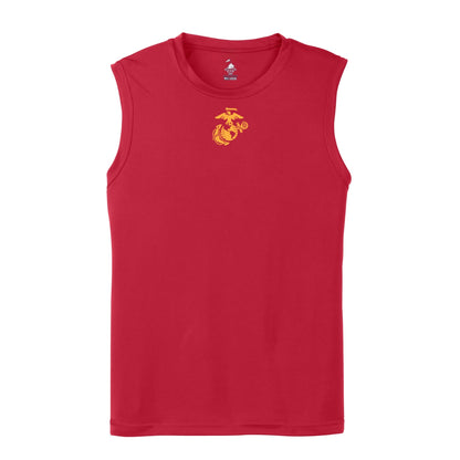 Eagle Globe & Anchor- Gold Logo Sleeveless Performance Shirt