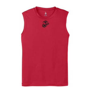 Eagle Globe & Anchor- Black Logo Sleeveless Performance Shirt